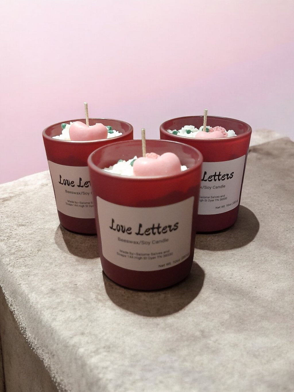 Love Letters~ 10oz Beeswax/Soy blend candle